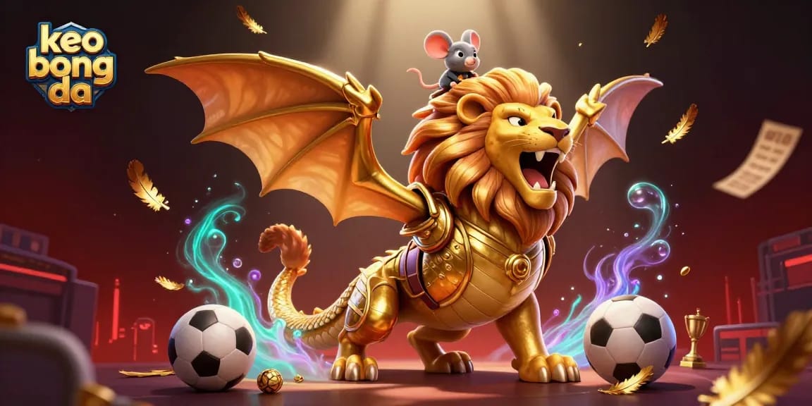 Experience thrilling sports betting with keo bong da in this vibrant 3D illustration of dynamic betting elements.