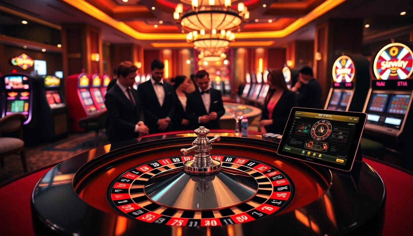 Experience thrilling wins at 58win with a vibrant casino gaming scene featuring roulette and poker chips.