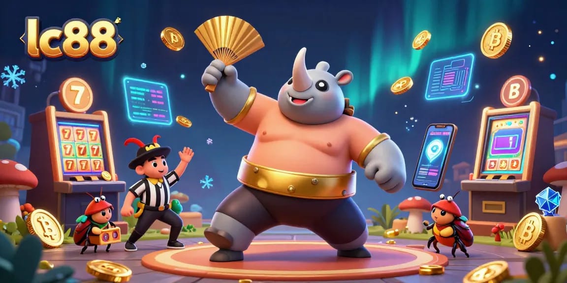 Experience thrilling gameplay at lc88 with a colorful scene of a beetle champion showcasing winning coins.