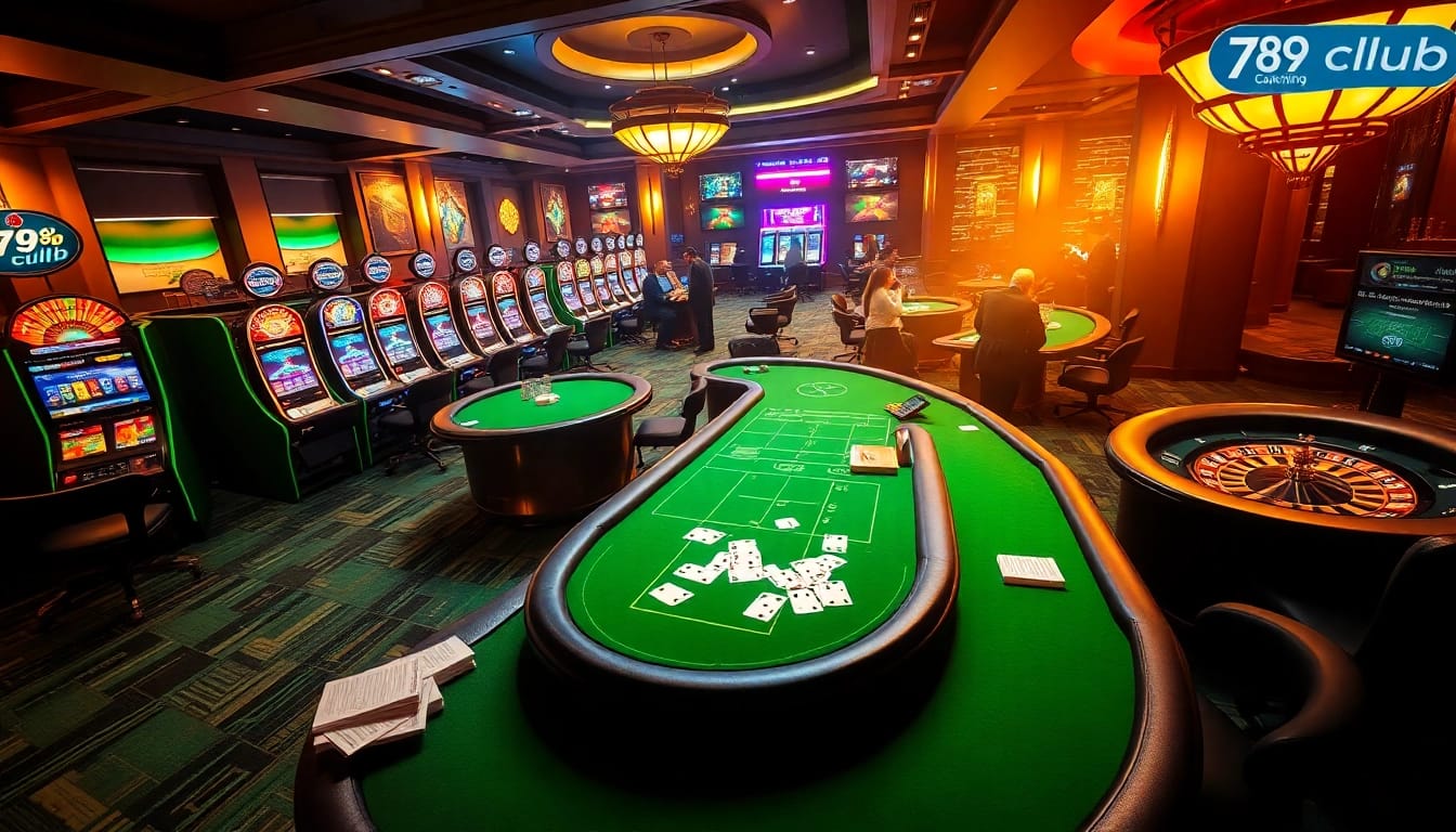 Players enjoying their fortune at 789club's vibrant casino tables with exciting games.