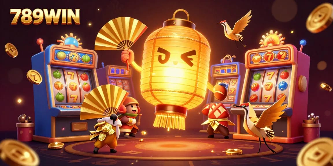 Experience thrilling gaming at 789WIN's vibrant casino scene with dazzling slot machines.