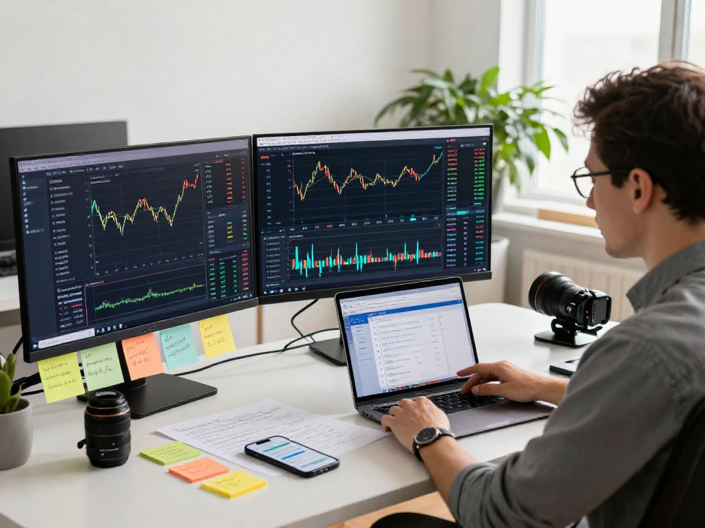 Interfaz de plataforma de trading Immediate Edge en un espacio de trabajo moderno.