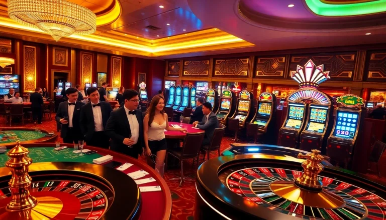 Experience thrill and excitement at https://rr888.video/ with players enjoying lively casino games amid luxurious decor.