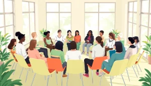 Engaged individuals discussing weight loss strategies in a vibrant workshop setting.