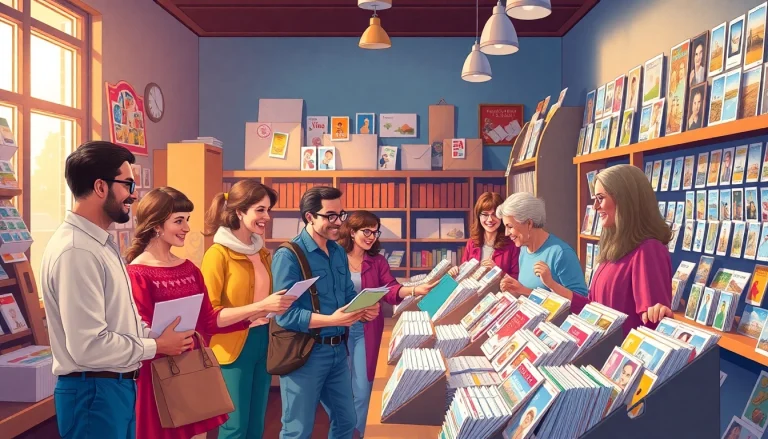 Affordable postage stamps displayed in a welcoming post office setting inviting customers to explore their mailing options.