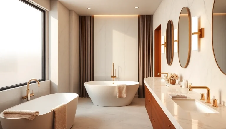 Luxurious modern bathroom showcasing exceptional craftsmanship by a Bathroom Remodeling Contractor.
