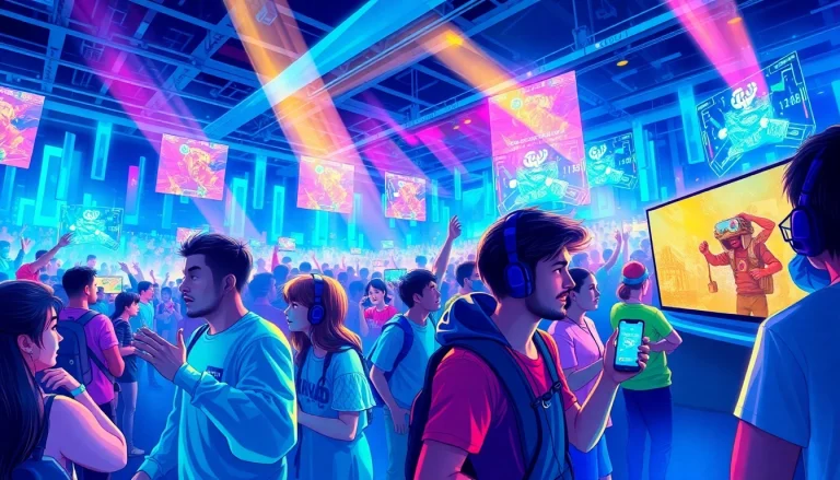 Experience event gamification with diverse gamers engaged in a vibrant esports arena.