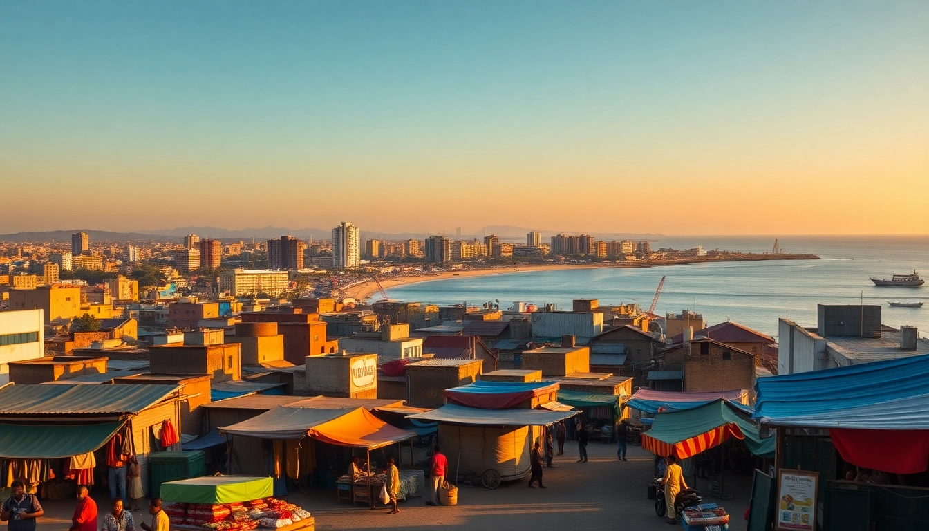 Explore the key features of Mogadishu km square, showcasing urban life near the coast.