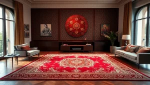 Admire the Tappeto persiano Milano featuring exquisite detailing and vibrant colors in a chic interior setting.