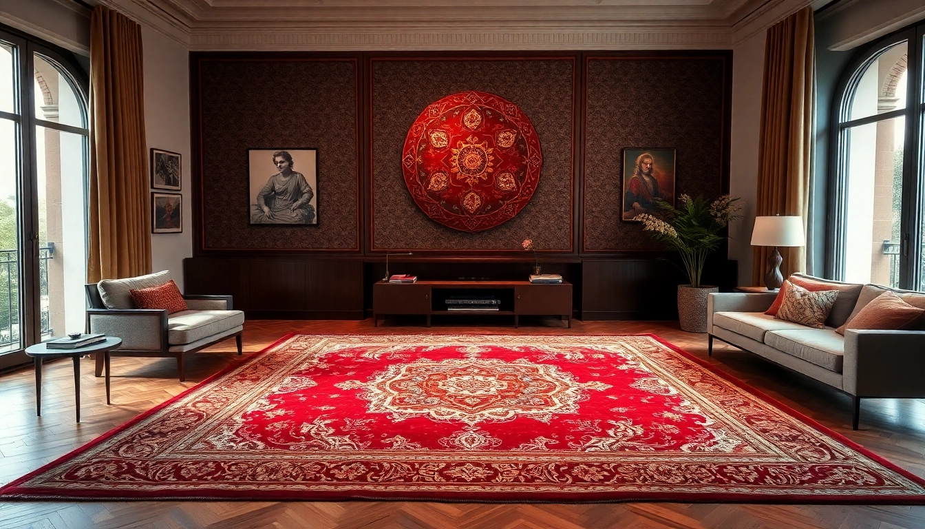 Admire the Tappeto persiano Milano featuring exquisite detailing and vibrant colors in a chic interior setting.