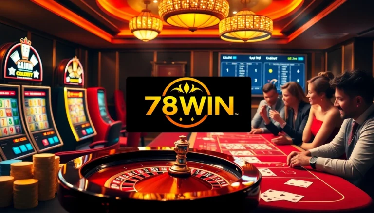 Players enjoying a thrilling game at 78WIN casino, showcasing exciting betting activities.