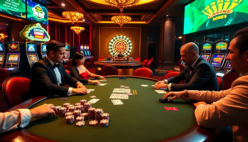 Players strategizing at a high-stakes poker table, embodying the excitement of MM 88 gambling.