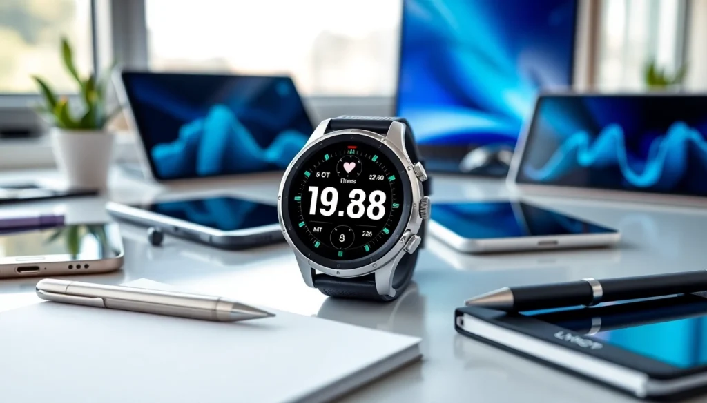 LC88 smart watch displayed on a modern desk, featuring a 2.01-inch HD display.