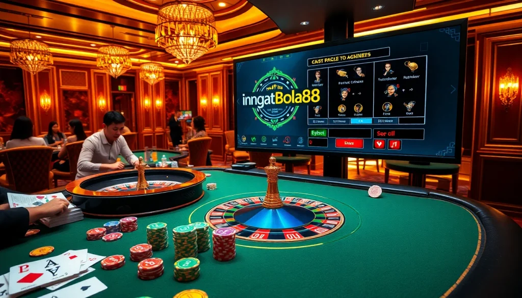 Engage in thrilling gameplay at ingatbola88 with vibrant casino elements and professional atmosphere.