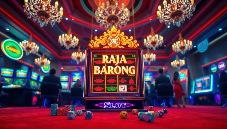 Experience thrilling gameplay at Raja Barong Slot with vibrant casino elements.