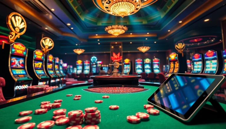Experience the excitement of Five88 vin with vibrant casino visuals featuring roulette, slots, and poker chips.