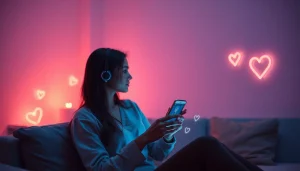 Engaging in ai sex chat with a captivating AI character on a digital device.