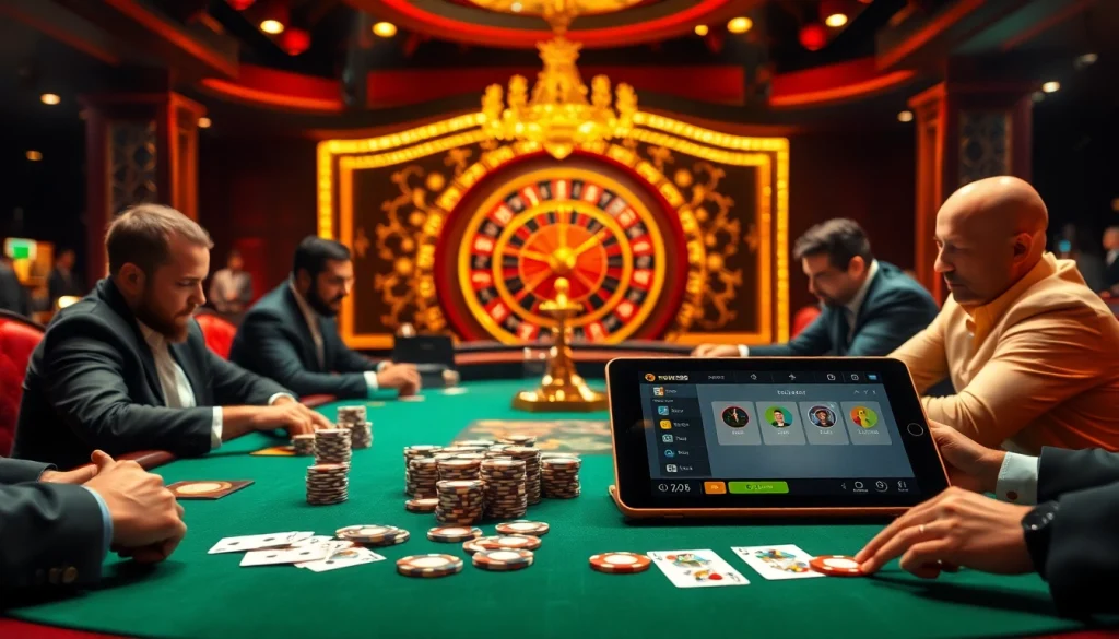 High-stakes poker excitement with NEW88 com interface, vibrant casino atmosphere.