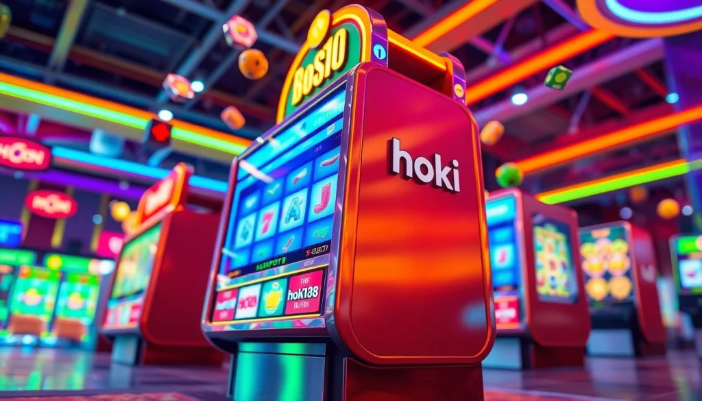 hoki138 online slot machine with vibrant graphics and jackpot icons