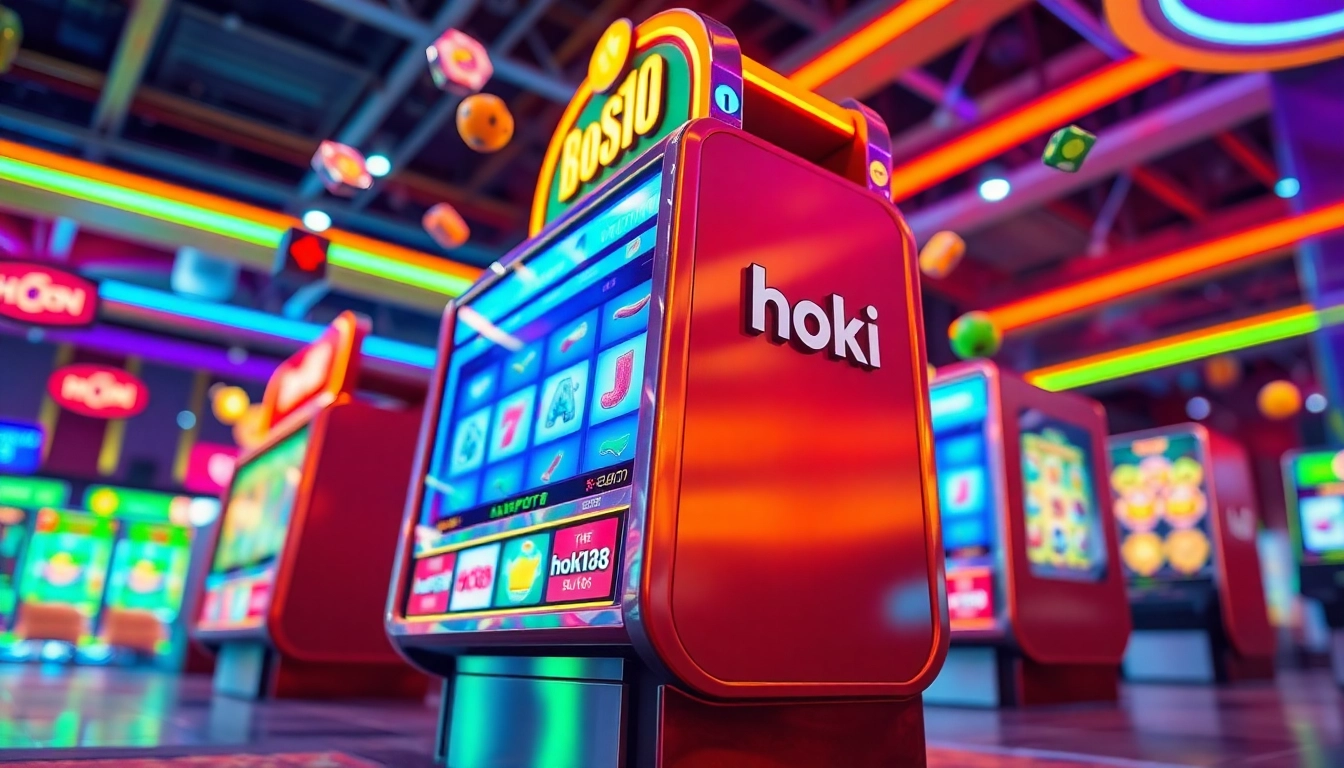 hoki138 online slot machine with vibrant graphics and jackpot icons
