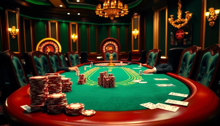 Players enjoying a high-stakes game at lucky88com.me's luxurious casino table.