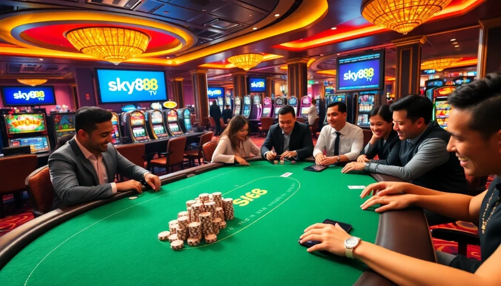 Experience the excitement of casino gaming with sky88 tv, featuring vibrant poker action and luxurious ambiance.