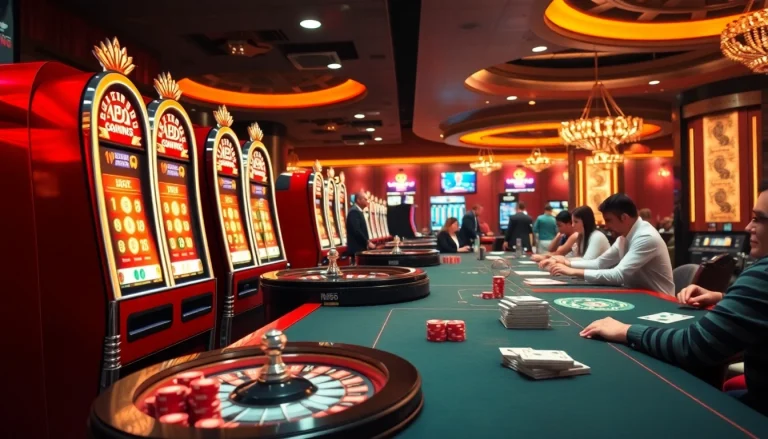 Experience the thrill of MB66 Casino with vibrant gaming action and luxurious decor.