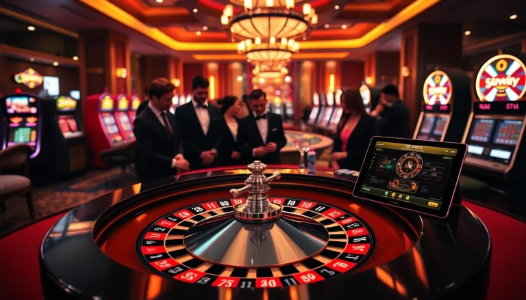 Experience thrilling wins at 58win with a vibrant casino gaming scene featuring roulette and poker chips.
