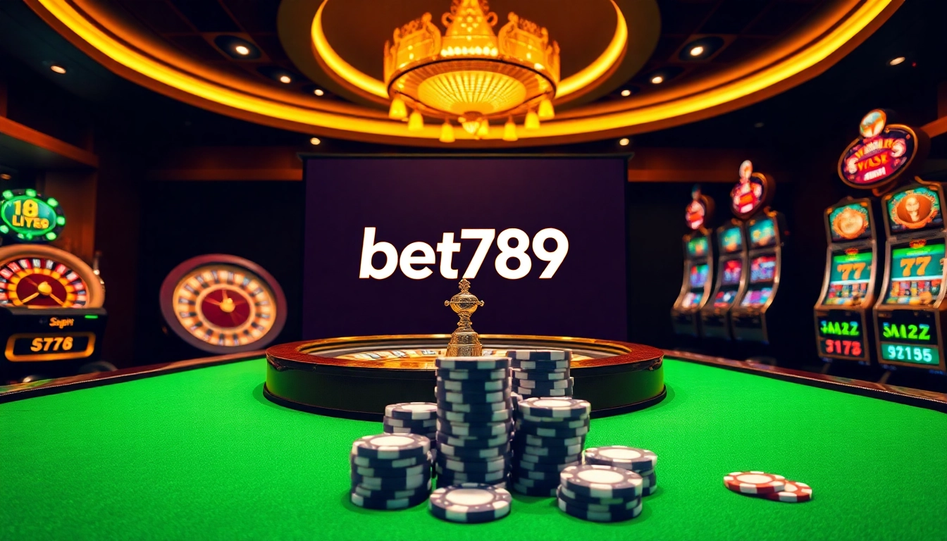Engage with the thrilling world of online gaming at bet789, showcasing vibrant casino elements and excitement.