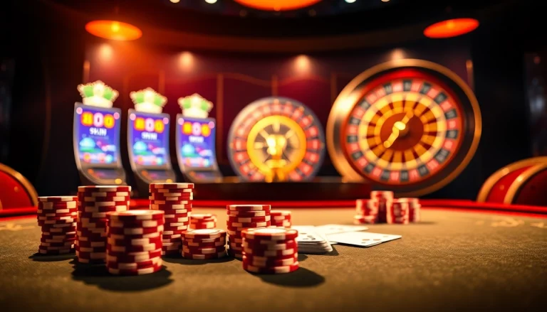 Winning at trang chủ uu88 with stacked poker chips and vibrant casino elements.