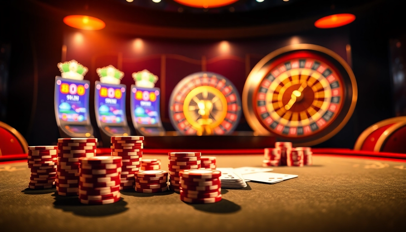 Winning at trang chủ uu88 with stacked poker chips and vibrant casino elements.
