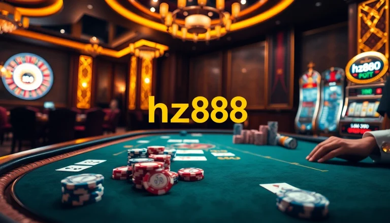 Experience the excitement of gambling at HZ88's modern casino tables.
