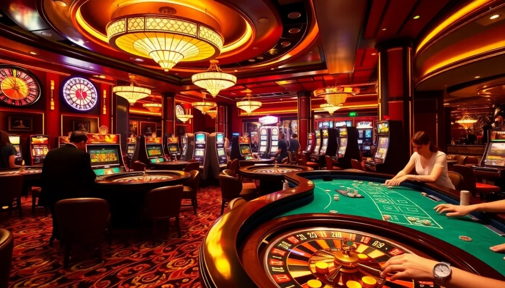 Enjoying thrilling games at https://s80web.com/ with vibrant casino visuals and luxurious decor.