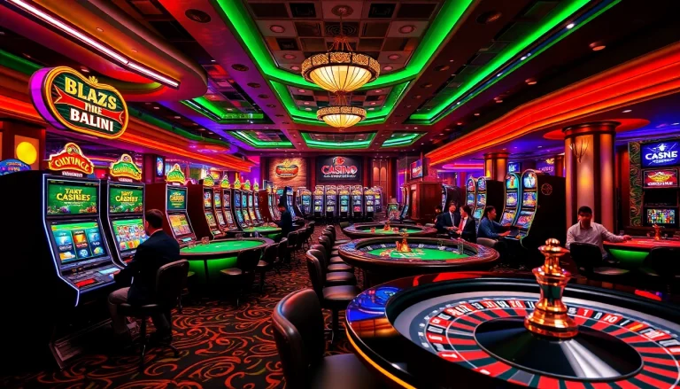 Engaging online gaming scene at https://rikvip1.online/ with vibrant slot machines and live dealer tables.