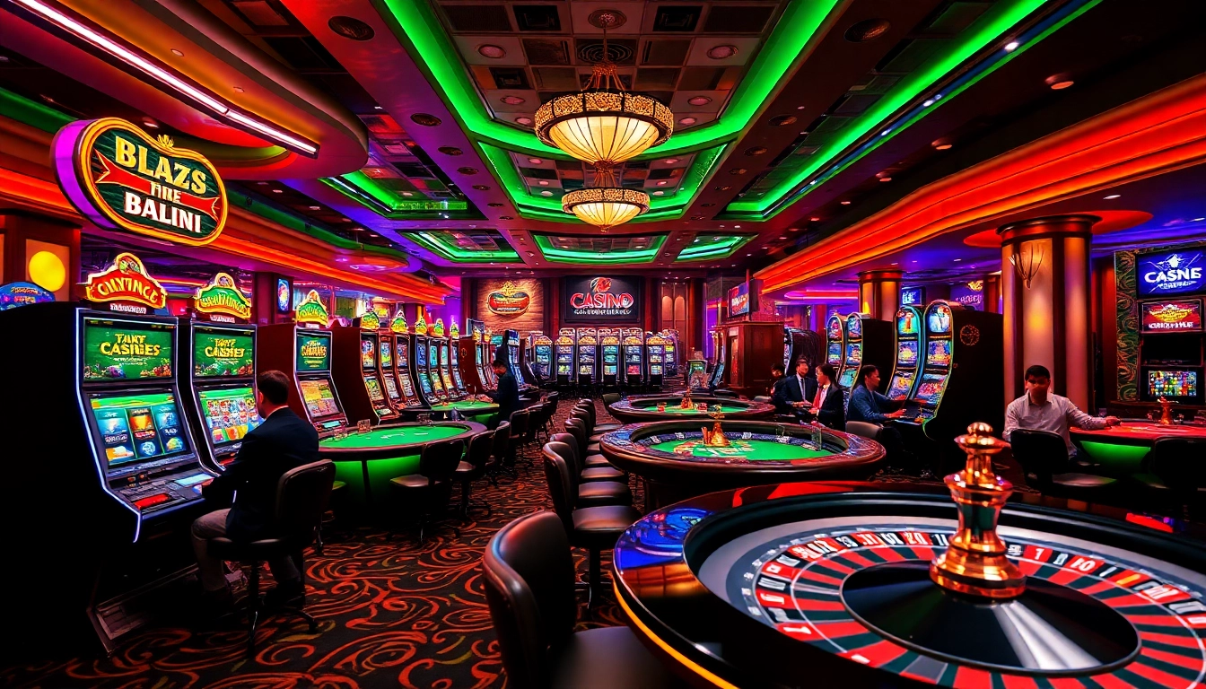 Engaging online gaming scene at https://rikvip1.online/ with vibrant slot machines and live dealer tables.