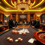 Players enjoying the excitement at nhà cái FIVE88's luxurious casino, featuring poker and roulette.