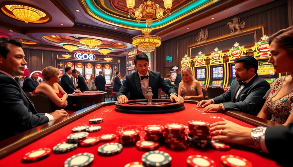 Experience luxury gaming at https://go8s.bio/ with poker tables and vibrant casino atmosphere.