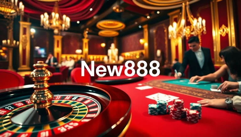 Experience thrilling gameplay at New888 with vibrant casino visuals and dynamic gambling action.