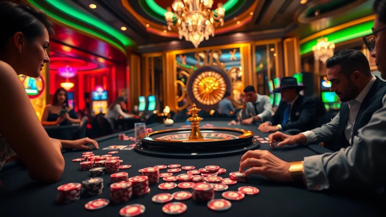 Experience thrilling gameplay at e2bet with vibrant casino tables and passionate players.