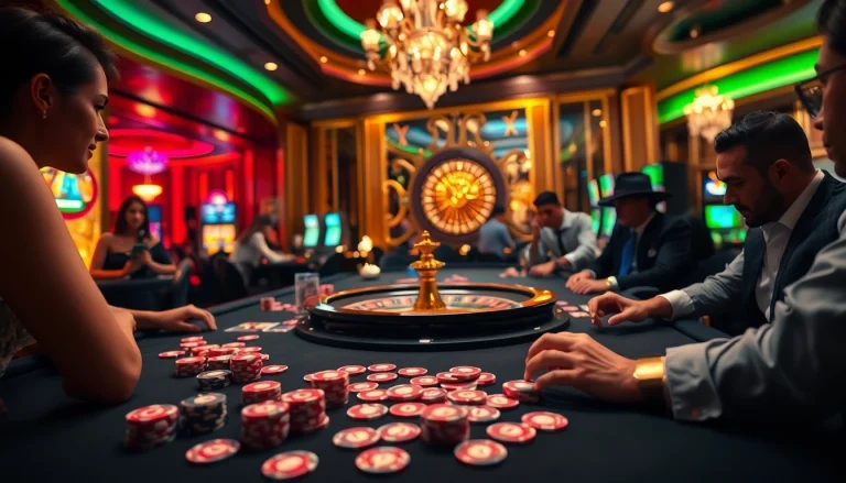 Experience thrilling gameplay at e2bet with vibrant casino tables and passionate players.