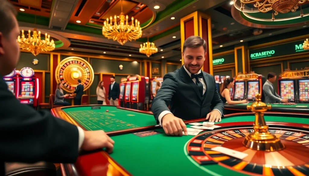 Trải nghiệm cảm giác hứng thú khi chơi cá cược tại https://luck8.com với bàn casino sống động và máy đánh bạc được chiếu sáng.