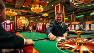 Trải nghiệm cảm giác hứng thú khi chơi cá cược tại https://luck8.com với bàn casino sống động và máy đánh bạc được chiếu sáng.
