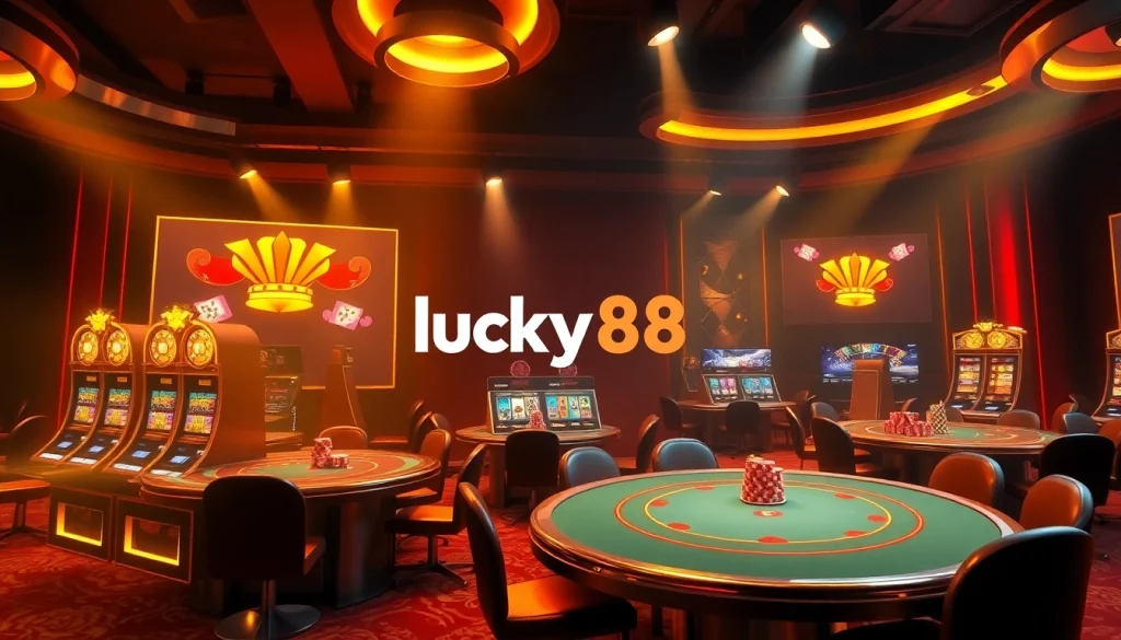 Experience the excitement of lucky88 with modern casino graphics and vibrant colors.