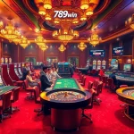 Players enjoying exciting games at 789win, featuring vibrant slot machines and thrilling poker action.