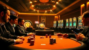 Join the excitement of high-stakes poker at e2bet.com with vibrant casino elements and engaging atmosphere.