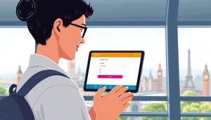 Enhance your experience with the uk eta online application through a digital device illustration.