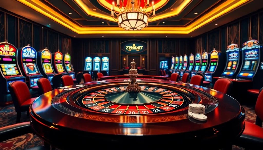 Experience the thrilling atmosphere of ZT9398.NET's premium casino games at an elegant roulette table.