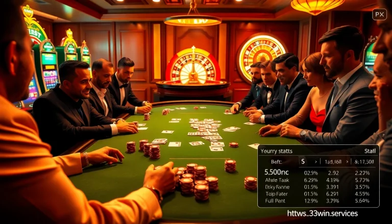 Reveal your winning strategies at https://33win.services/ with a thrilling casino poker table in action.