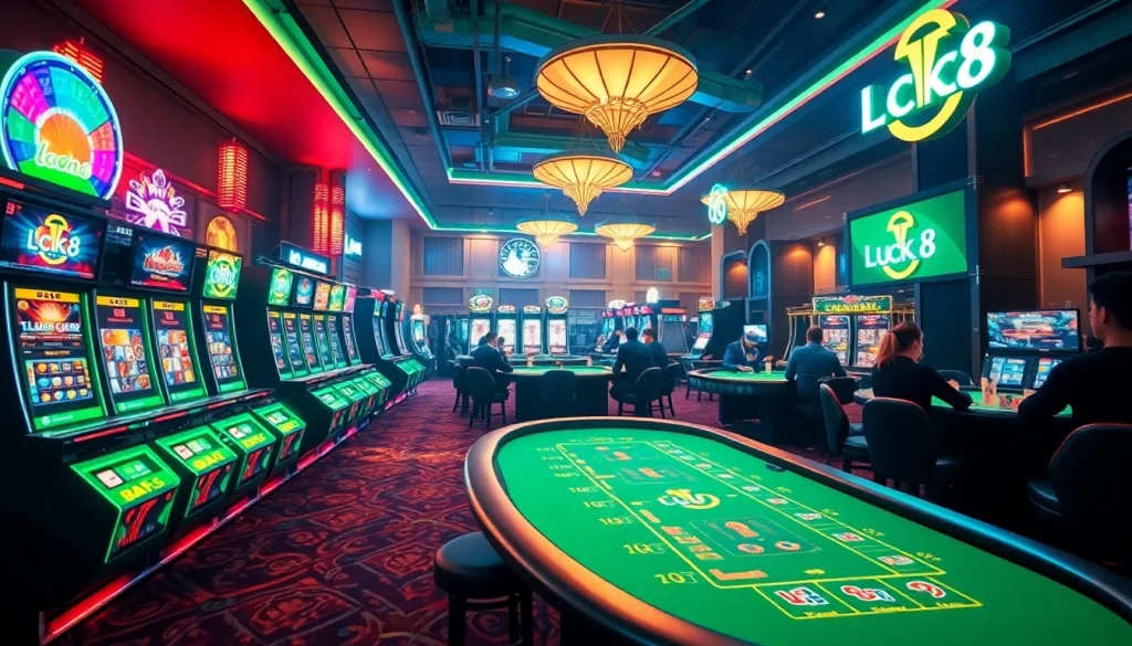 Engaging online casino scene showcasing Luck8win.live excitement and vibrant gaming options.