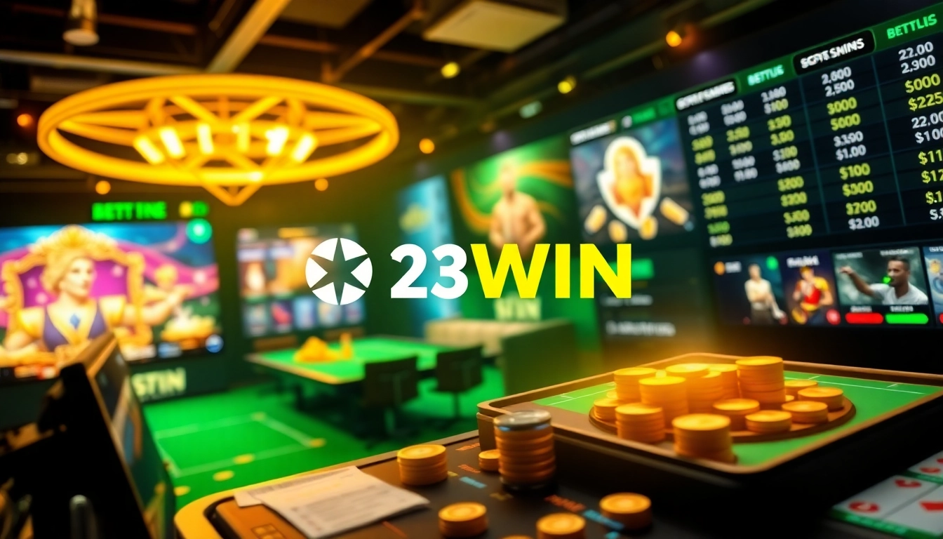 Engaging 23WIN online betting platform showcasing vibrant game graphics and user-friendly navigation.